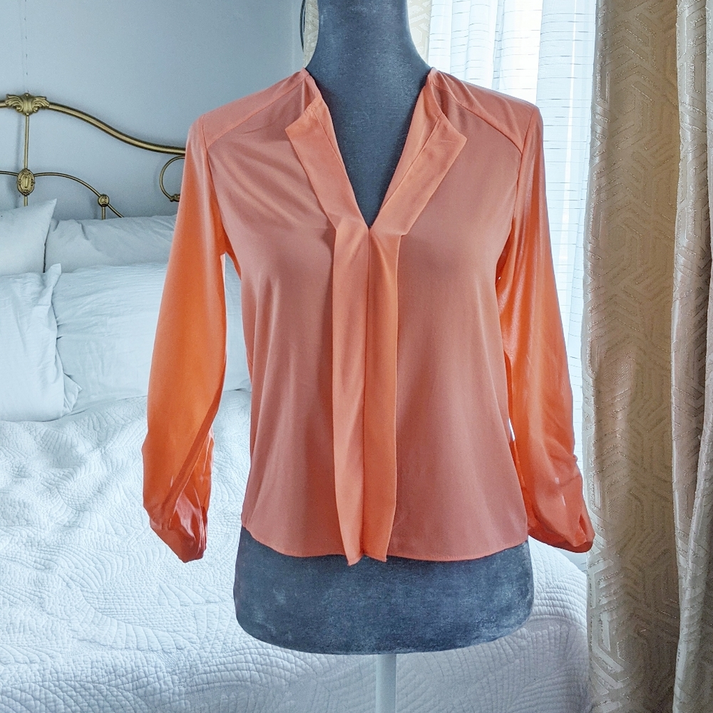 Alice + Olivia silk coral top blouse